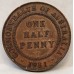 AUSTRALIA 1931 . HALF 1/2 PENNY . 1 x NORMAL and 1 x DROPPED 1